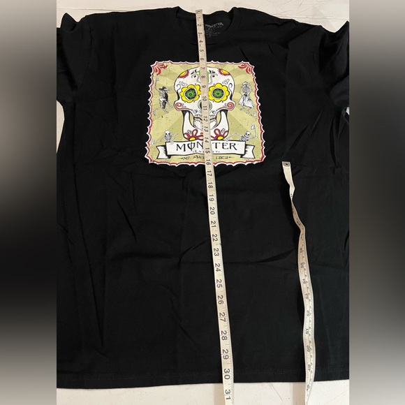 Monster Energy Shirt Mens XL Black Short Sleeve T-Shirt Mi Muerta Loca Skull - Picture 2 of 11